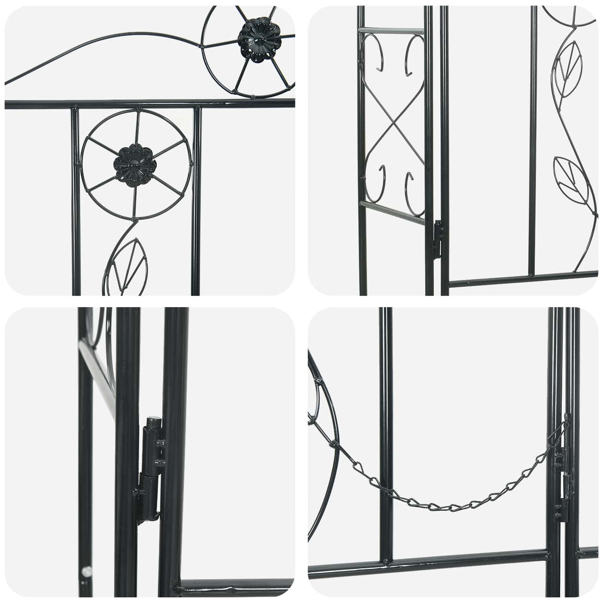 Havebue Sort 115 x 37 x 226 cm Stål