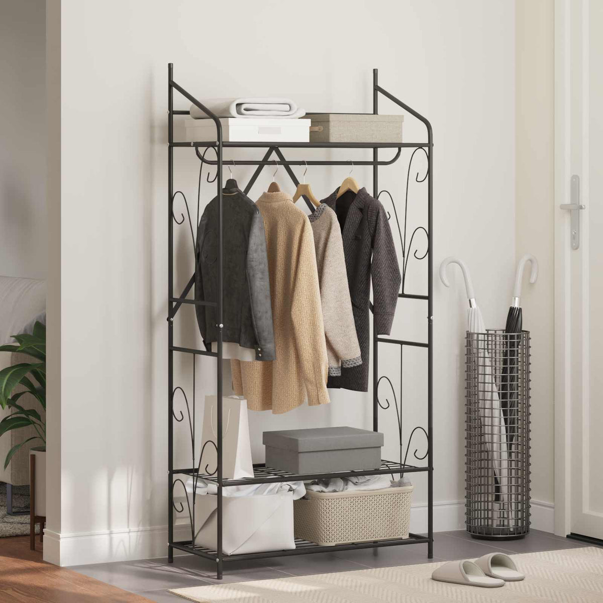 Åben Garderobe Ensfarvet 78 x 36 x 158 cm