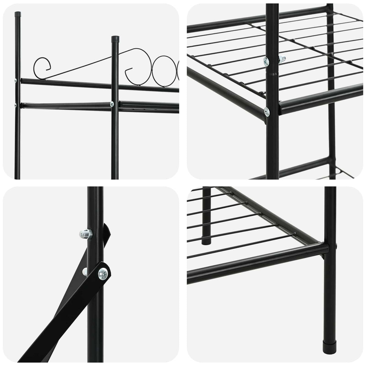 Åben Garderobe med hylde Sort 104,5 x 45 x 172 cm Stål