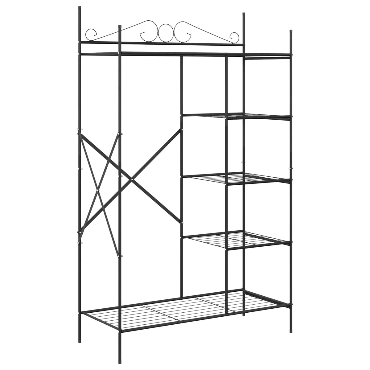 Åben Garderobe med hylde Sort 104,5 x 45 x 172 cm Stål