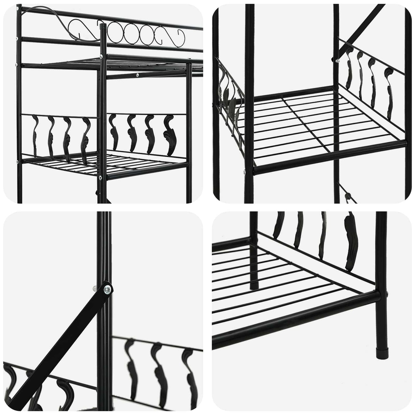 Åben Garderobe Sort 101 x 43 x 188 cm Stål