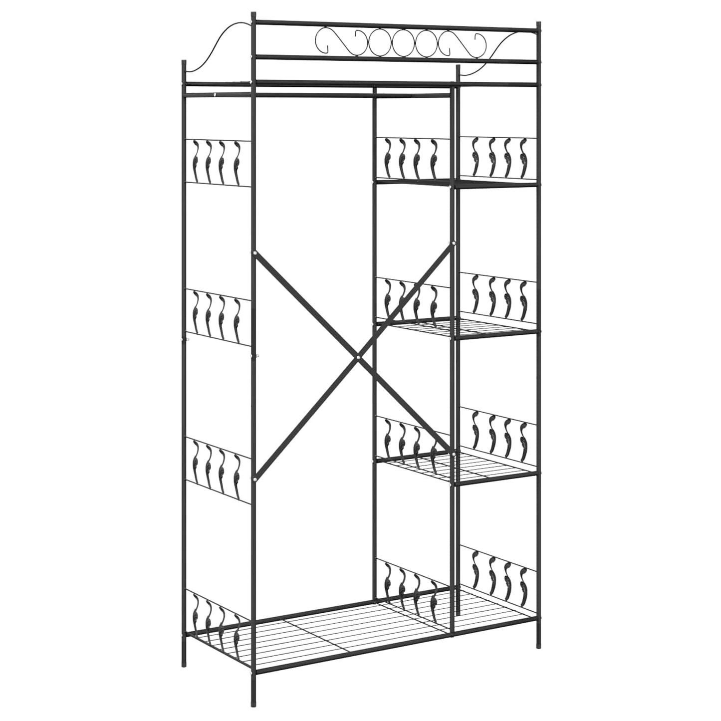 Åben Garderobe Sort 101 x 43 x 188 cm Stål