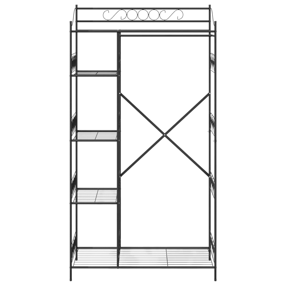 Åben Garderobe Sort 101 x 43 x 188 cm Stål