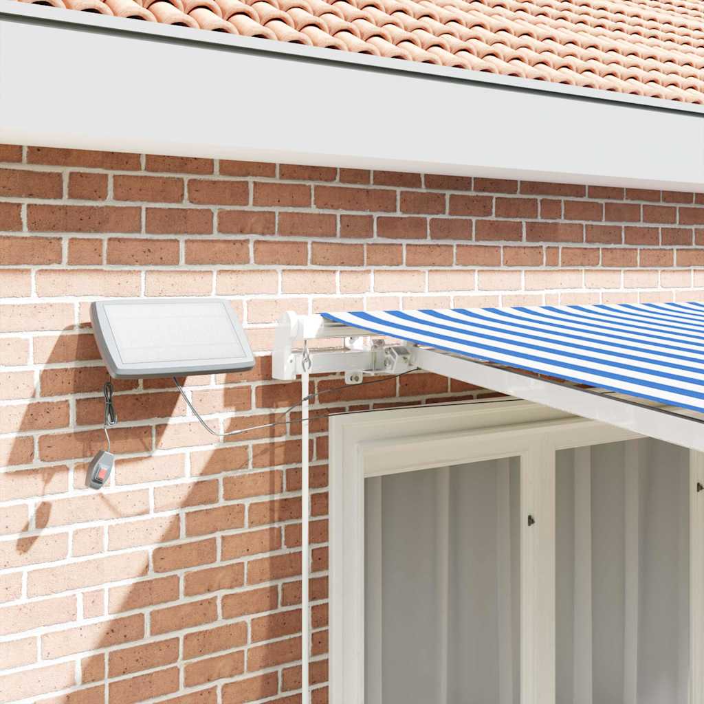 Udtrækkelig markise Blå og Hvid 350 x 250 cm