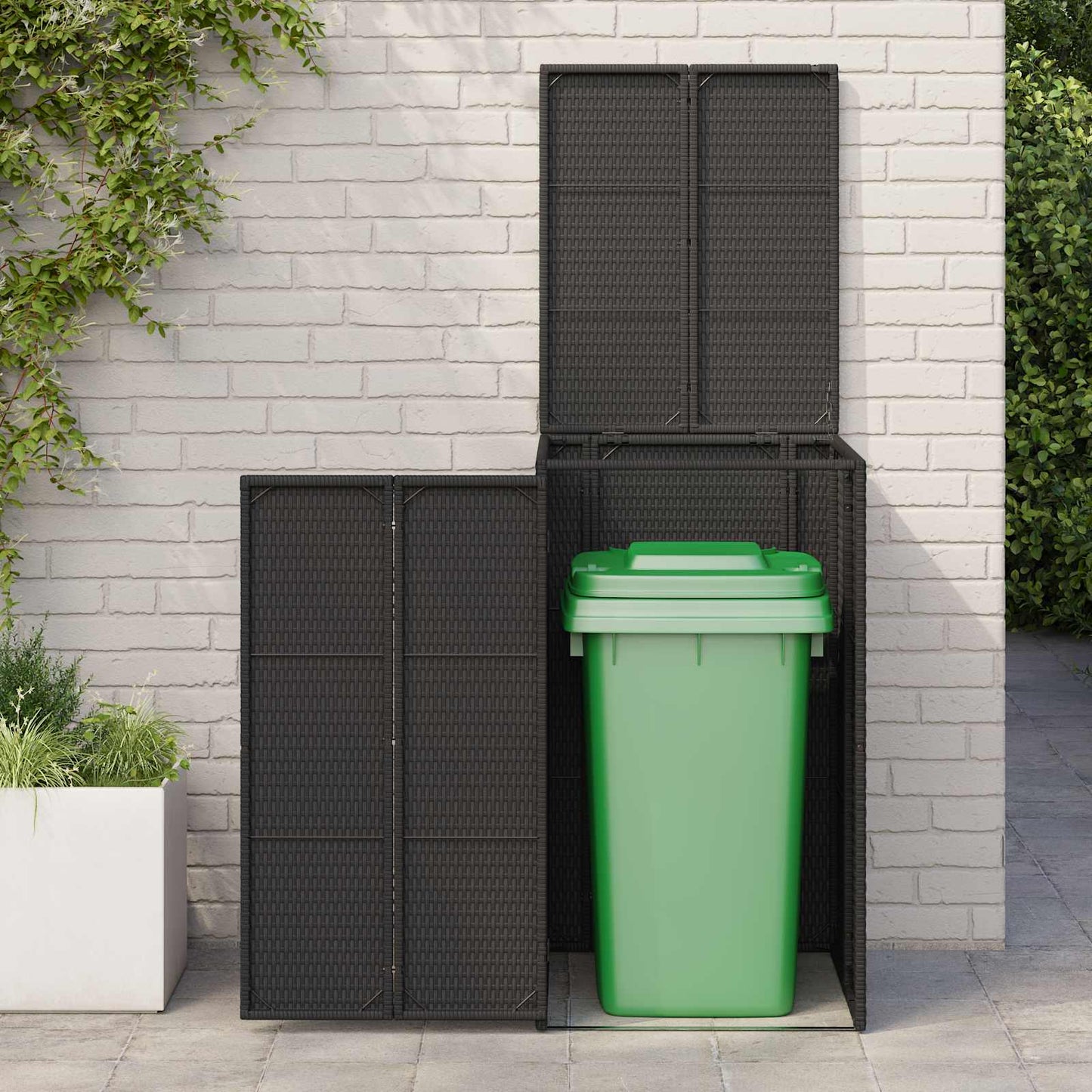 Affaldsbin boks Sort 65 x 80 x 115 cm Polyethylen