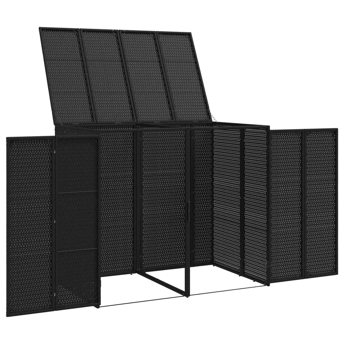 Affaldsbin boks 2 stk. Sort 130 x 80 x 115 cm Polyethylen