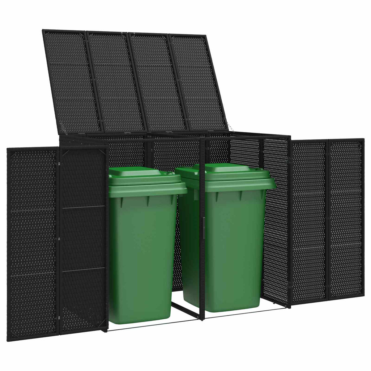 Affaldsbin boks 2 stk. Sort 130 x 80 x 115 cm Polyethylen