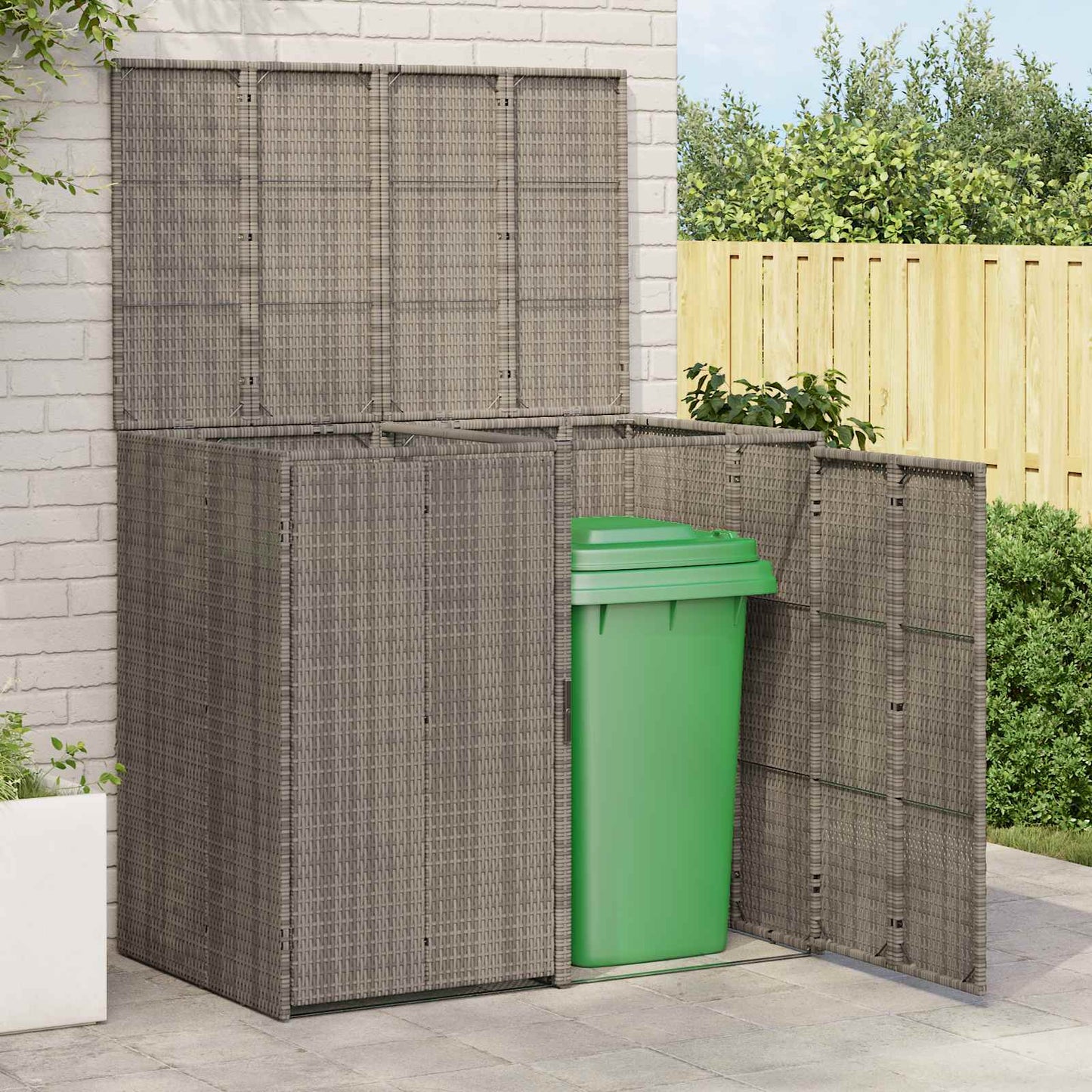 Affaldsbin boks 2 stk. Grå 130 x 80 x 115 cm Polyethylen