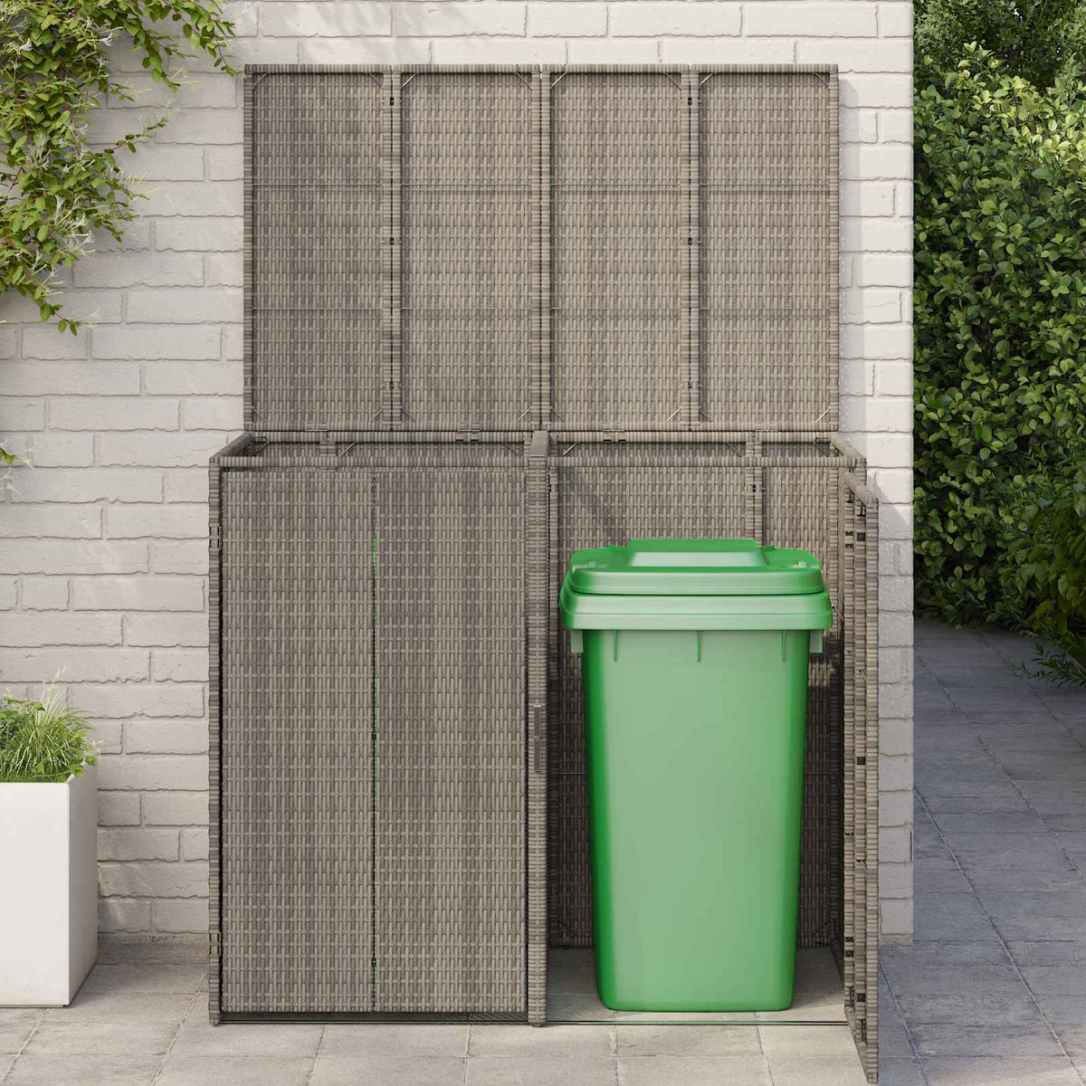 Affaldsbin boks 2 stk. Grå 130 x 80 x 115 cm Polyethylen