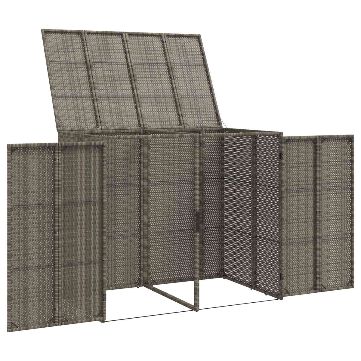 Affaldsbin boks 2 stk. Grå 130 x 80 x 115 cm Polyethylen