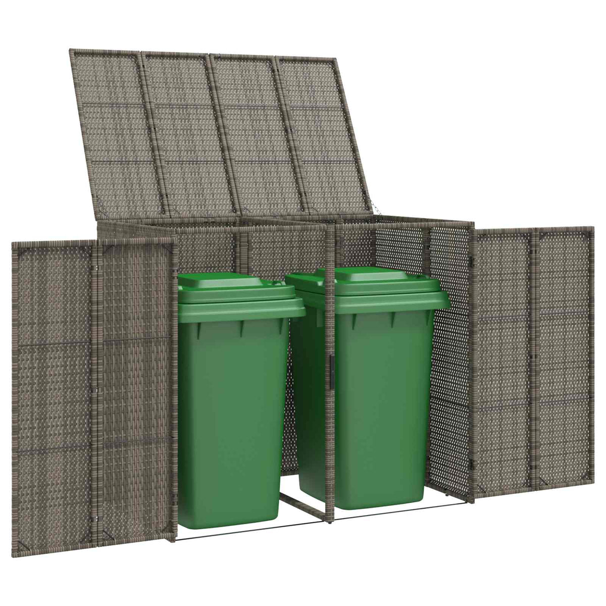 Affaldsbin boks 2 stk. Grå 130 x 80 x 115 cm Polyethylen