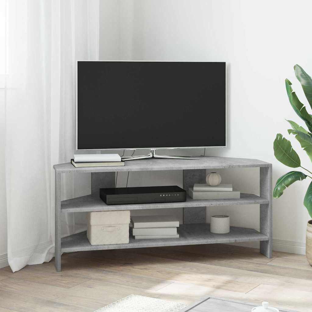 HjørneTVskab 100 x 40,5 x 45 cm Betongrå Konstrueret træ