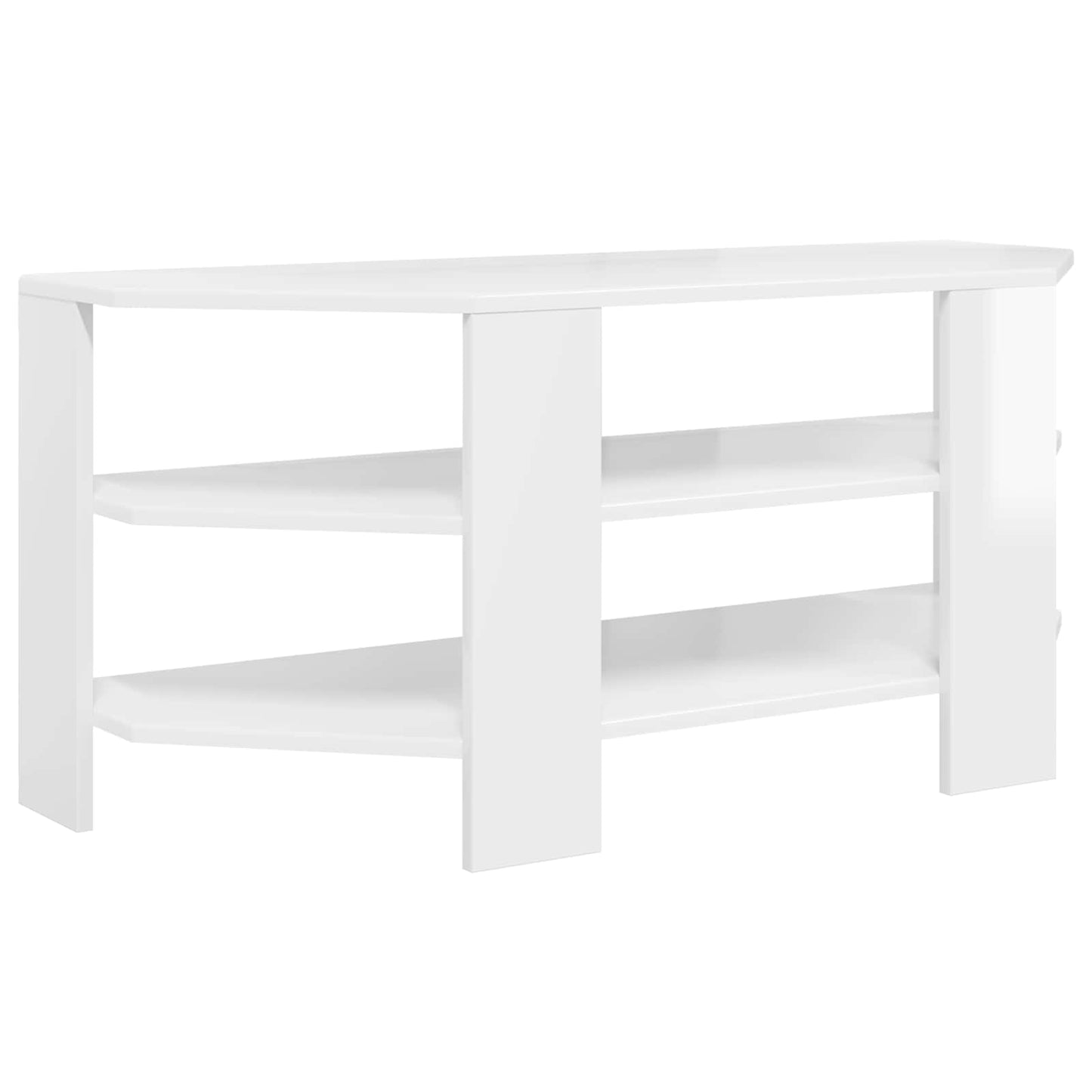 HjørneTVskab 100 x 40,5 x 45 cm Hvid højglans Konstrueret træ