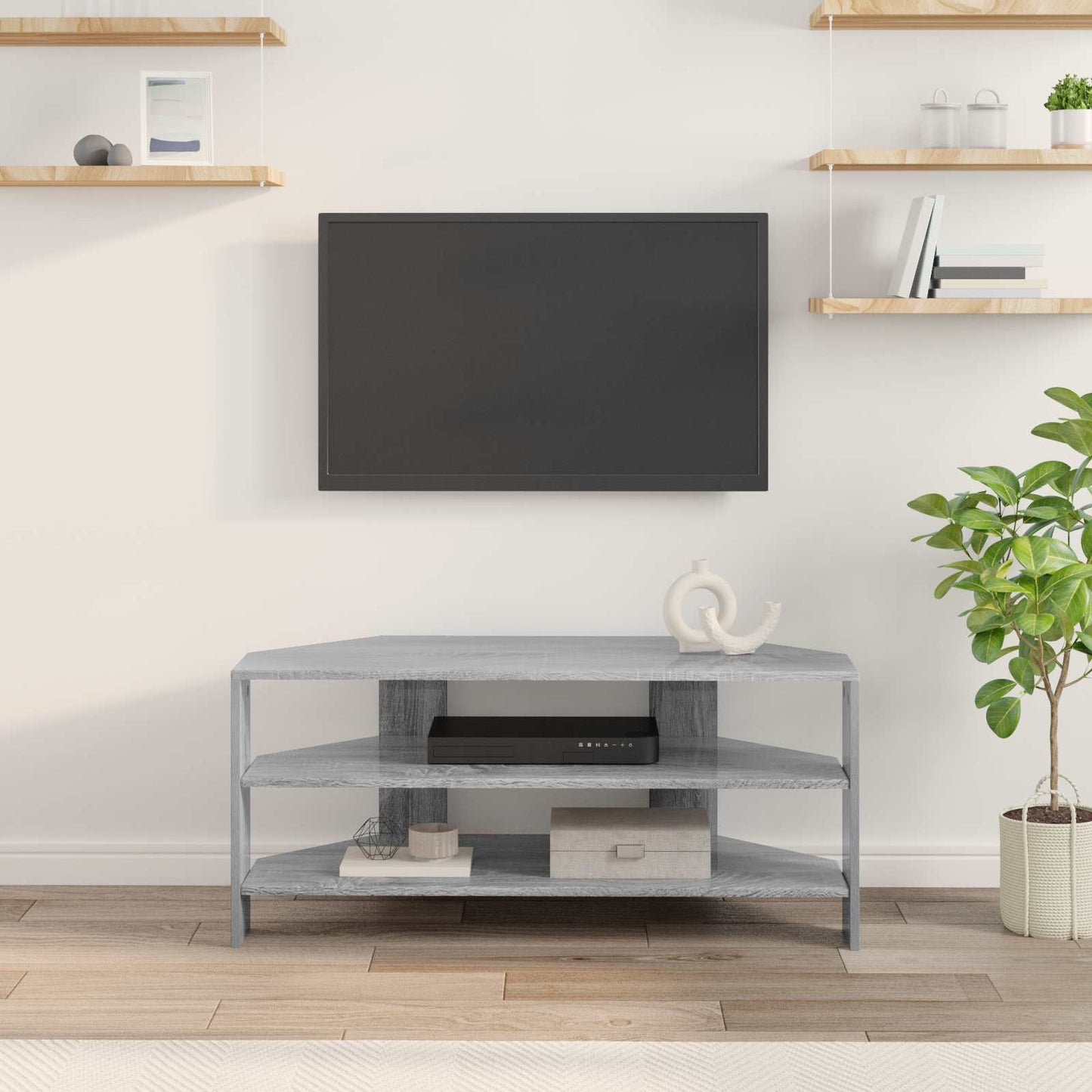 HjørneTVskab 102x40,5x45cm Grå Sonoma Konstrueret træ