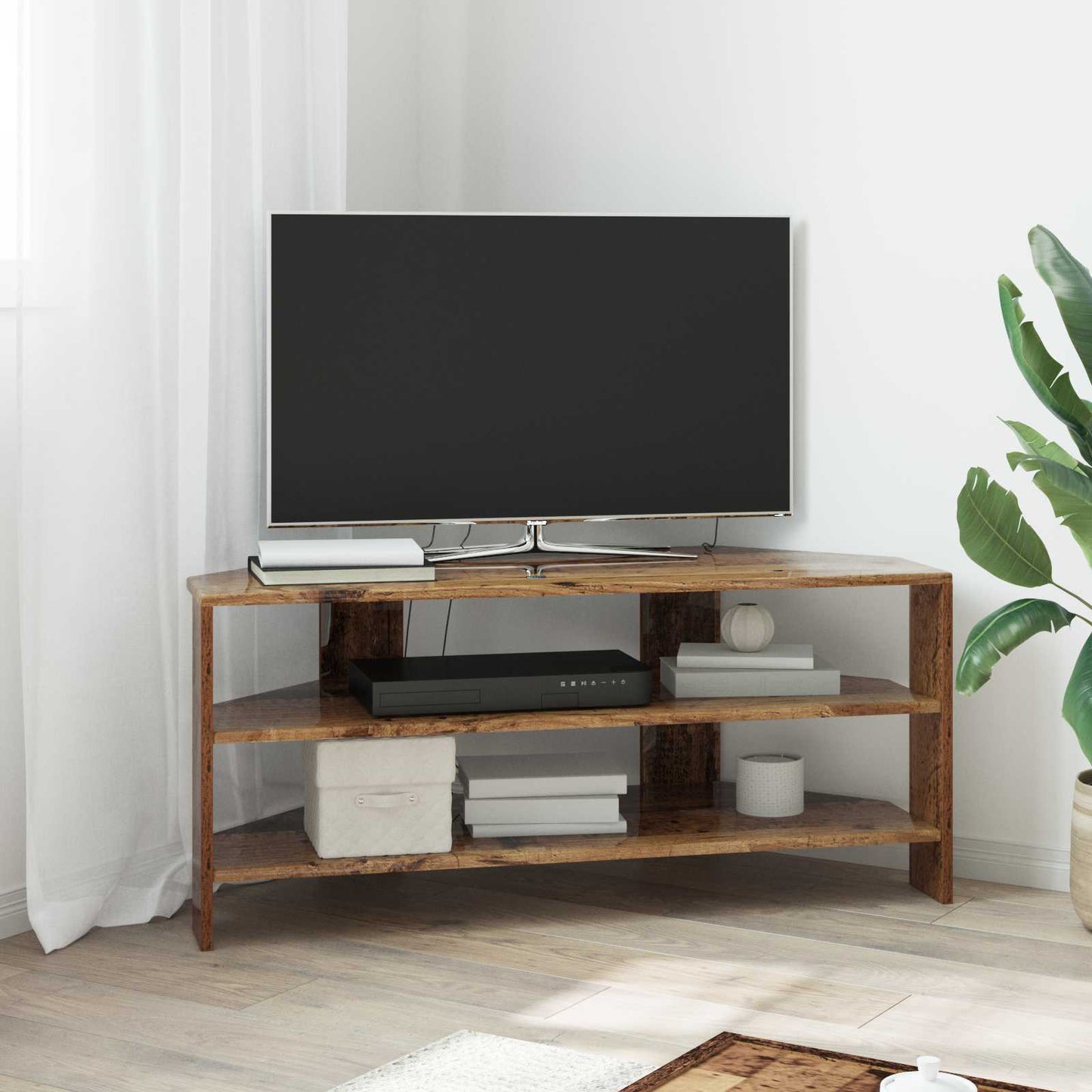 HjørneTVskab 100 x 40,5 x 45 cm Gammelt træ Konstrueret træ