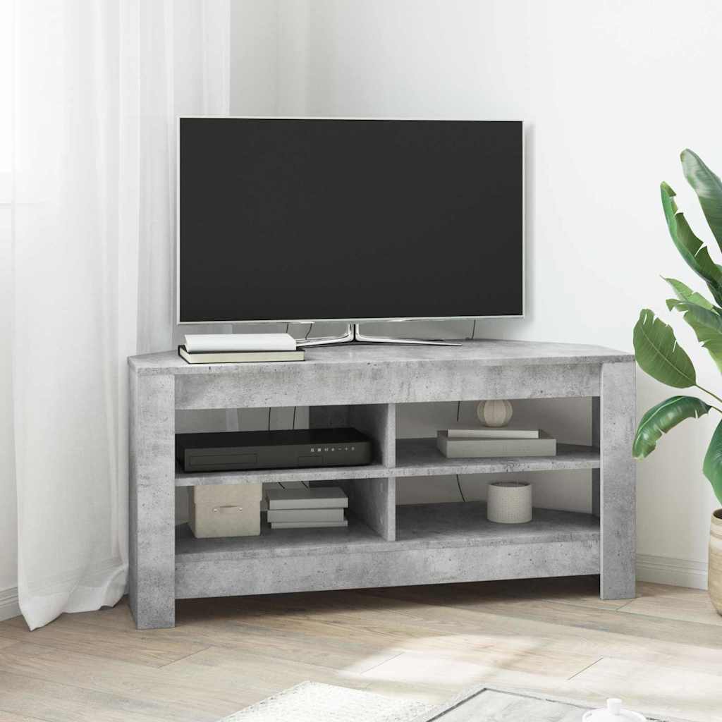 HjørneTVskab 102 x 41 x 50 cm Betongrå Konstrueret træ