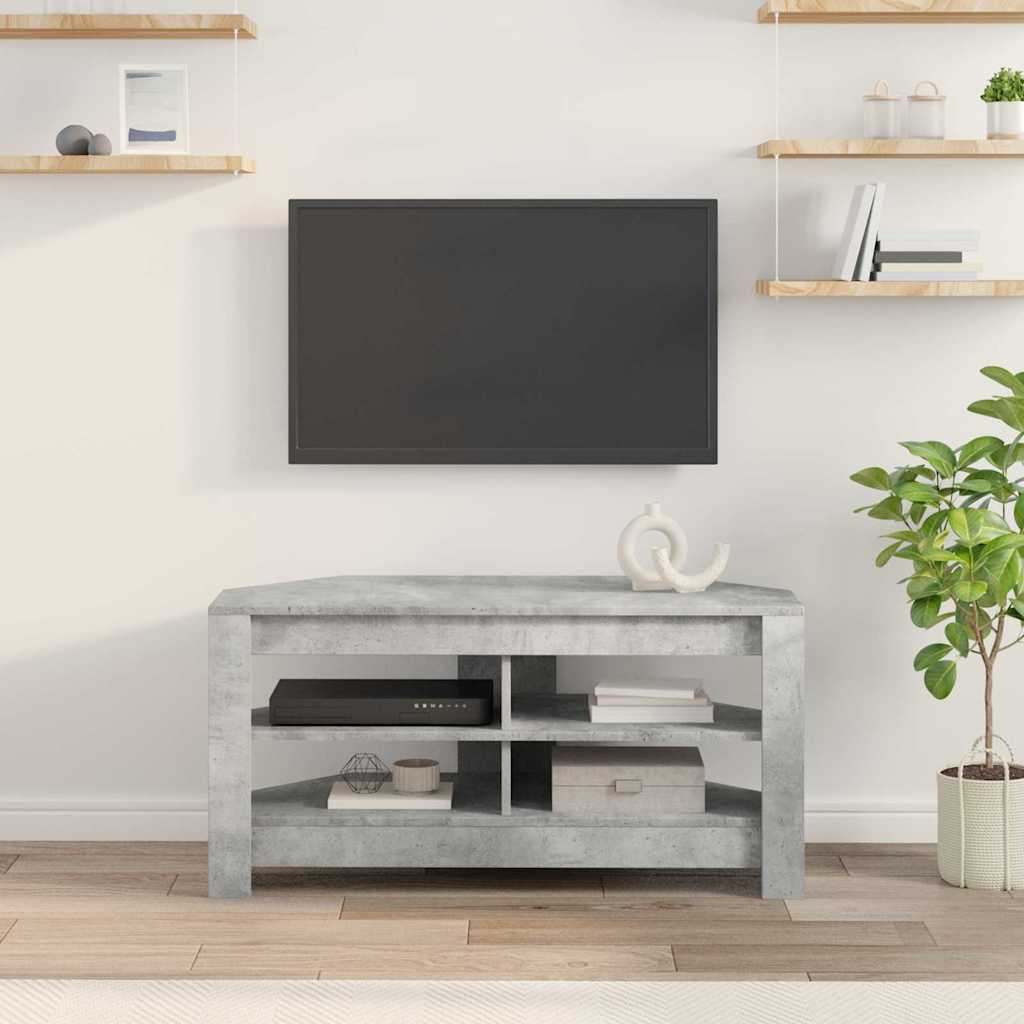 HjørneTVskab 102 x 41 x 50 cm Betongrå Konstrueret træ
