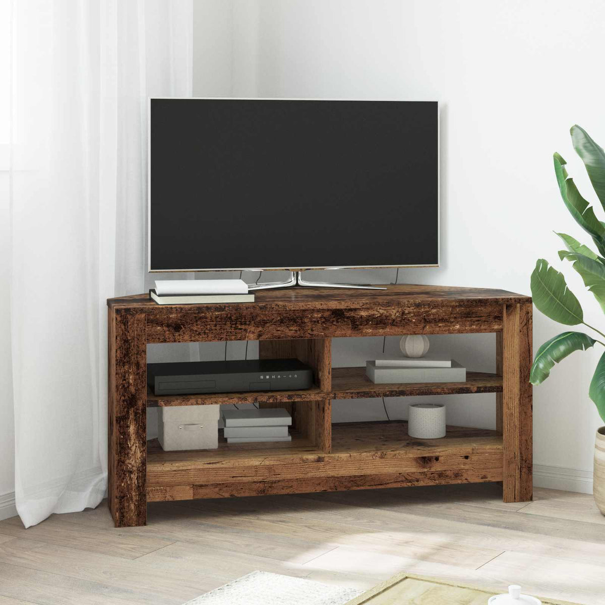 HjørneTVskab 102 x 41 x 50 cm Gammelt træ Konstrueret træ