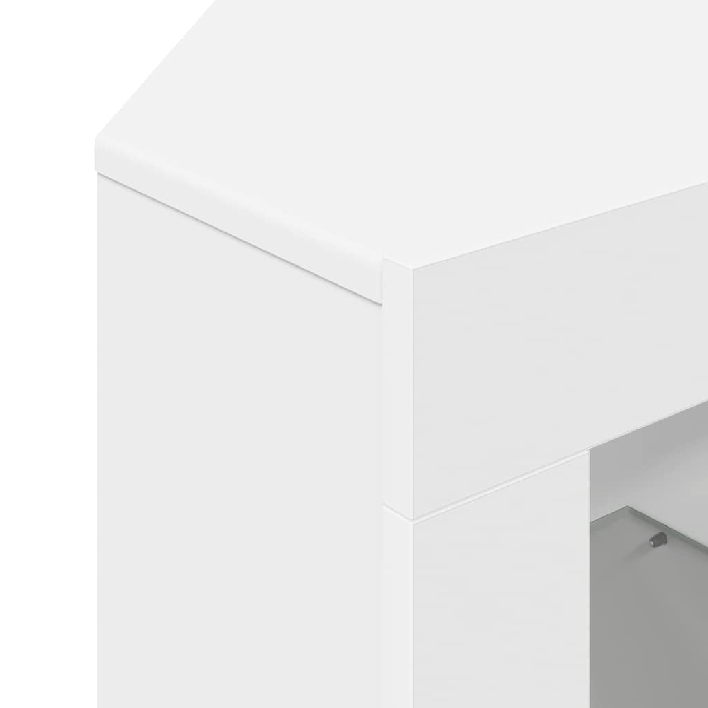 Hjørne LED TV Skab 100x40x68cm Hvid Konstrueret træ