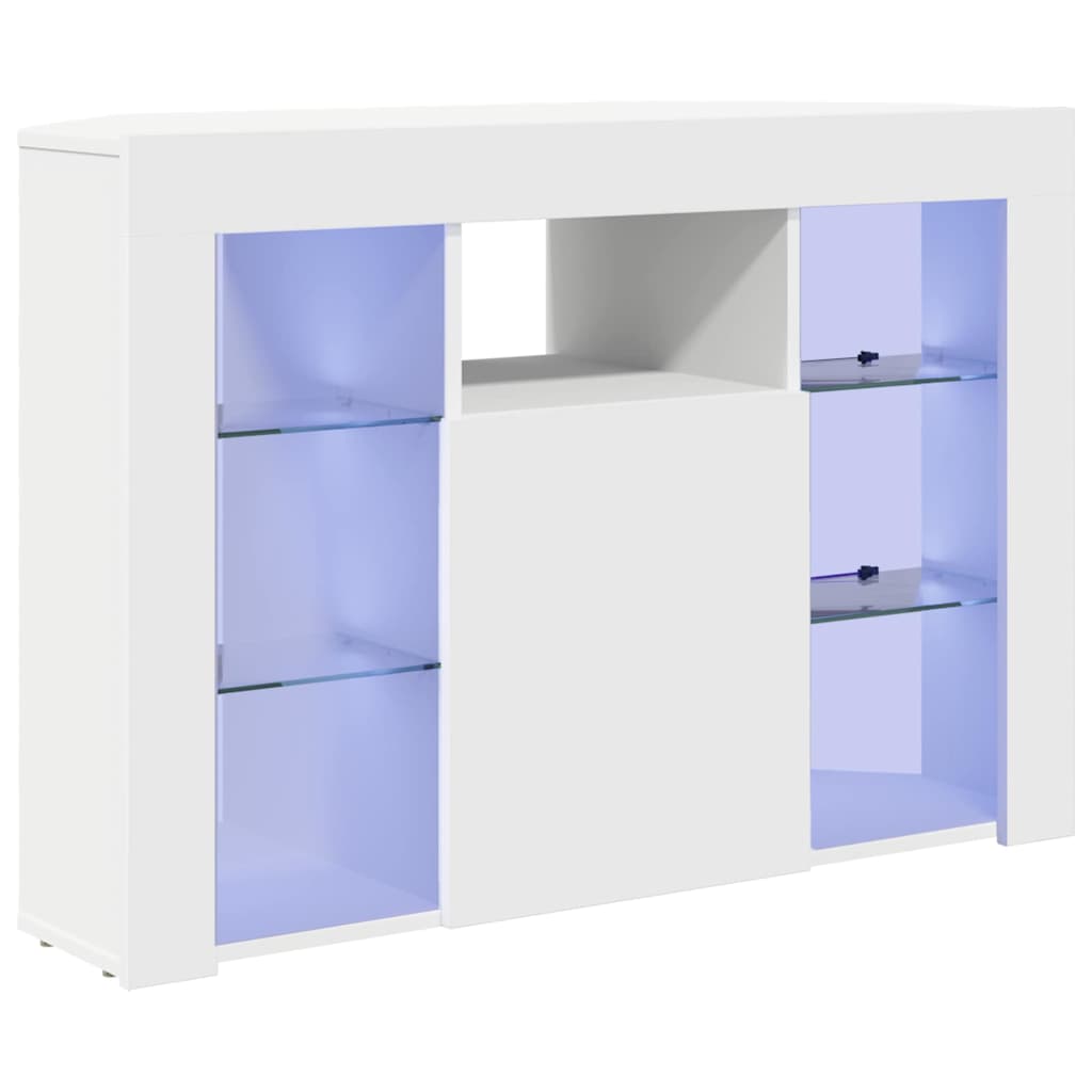 Hjørne LED TV Skab 100x40x68cm Hvid Konstrueret træ