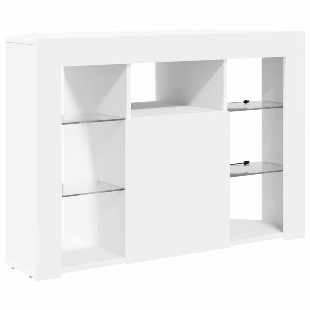 Hjørne LED TV Skab 100x40x68cm Hvid Konstrueret træ