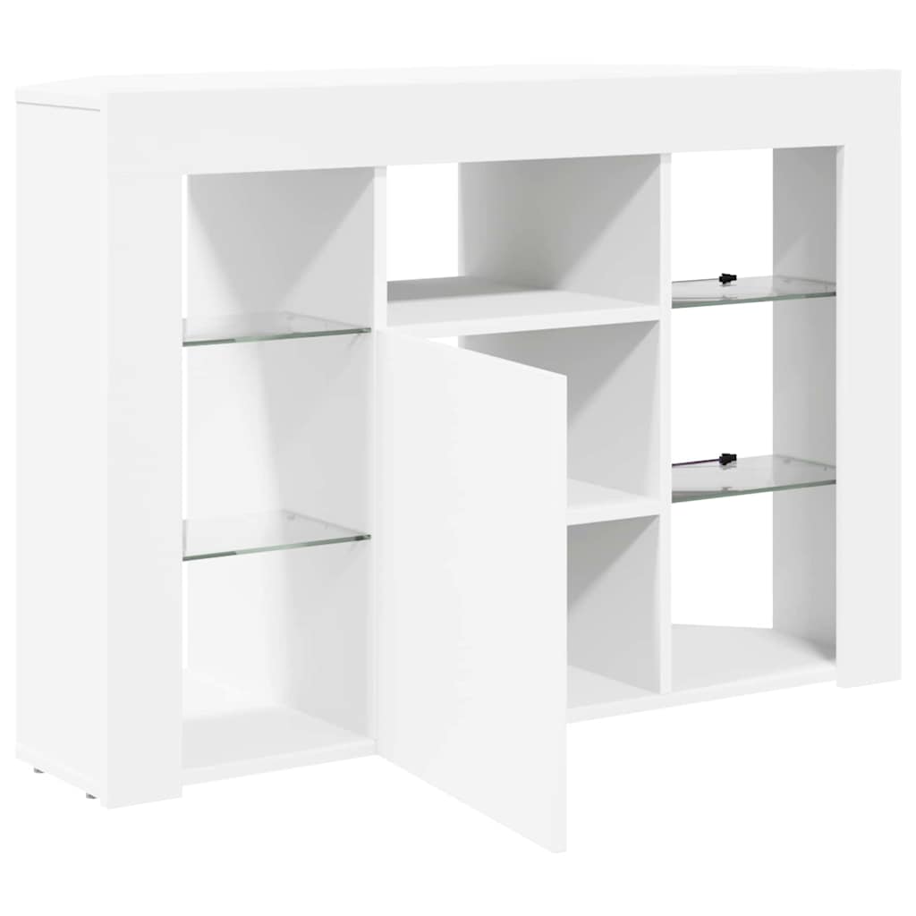 Hjørne LED TV Skab 100x40x68cm Hvid Konstrueret træ