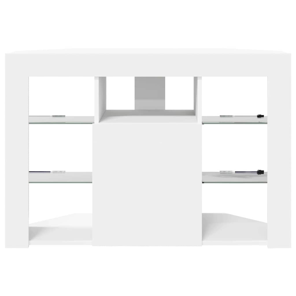 Hjørne LED TV Skab 100x40x68cm Hvid Konstrueret træ