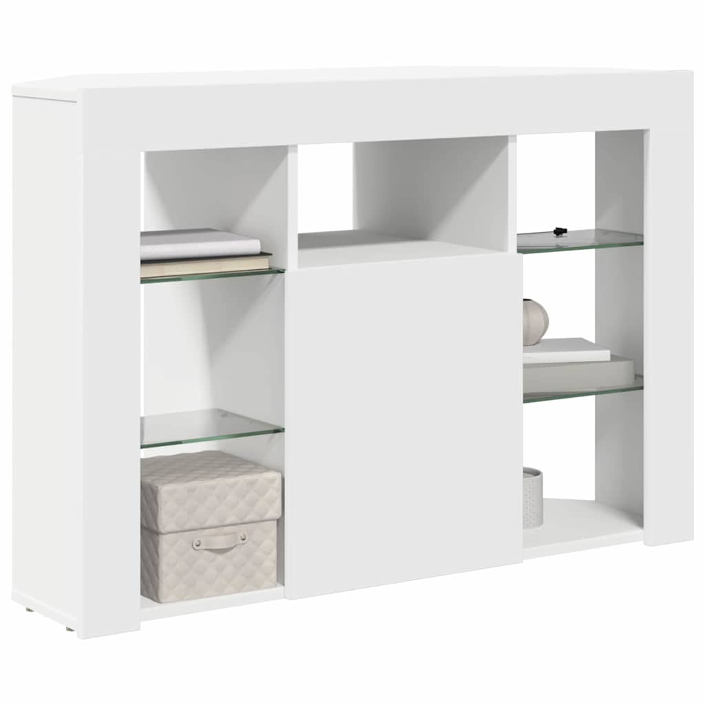 Hjørne LED TV Skab 100x40x68cm Hvid Konstrueret træ