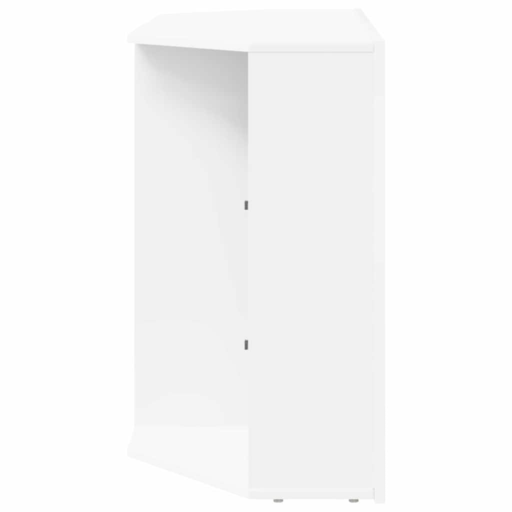 Hjørne LED TV Skab 100x40x68cm Hvid Konstrueret træ
