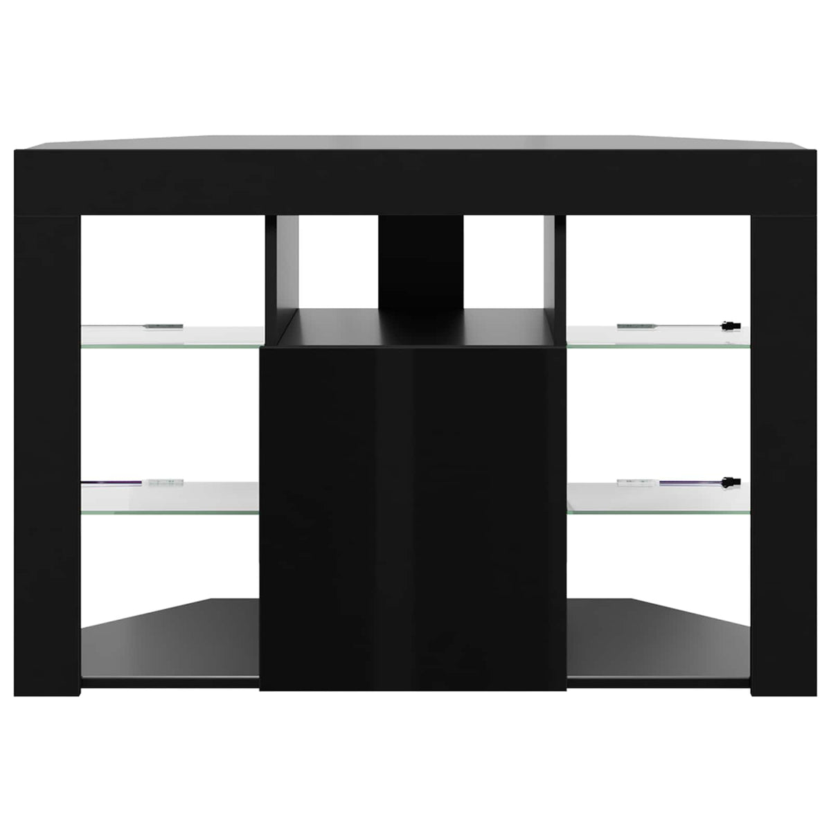 Hjørne LED TV Skab 100x40x68cm Sort Konstrueret træ