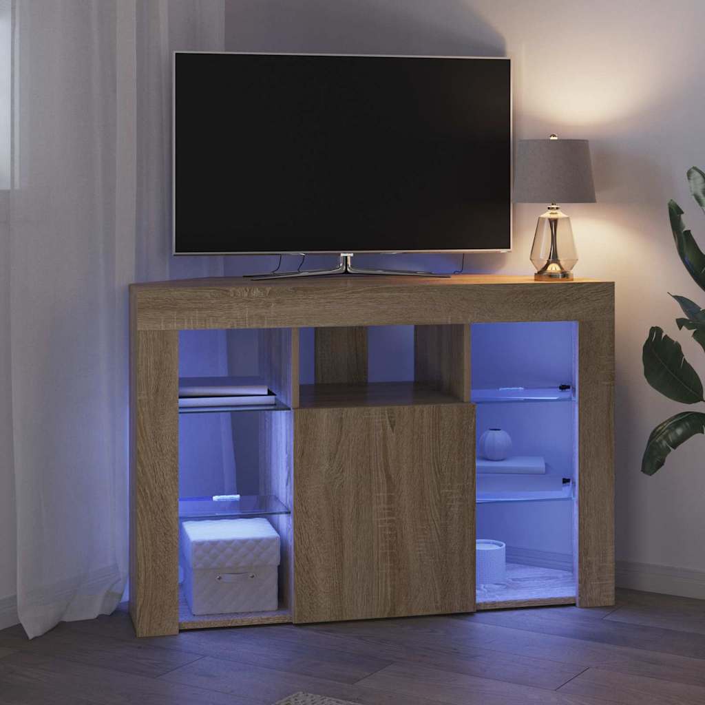 Hjørne LED TV Skab 100x40x68cm Sonoma eg Konstrueret træ