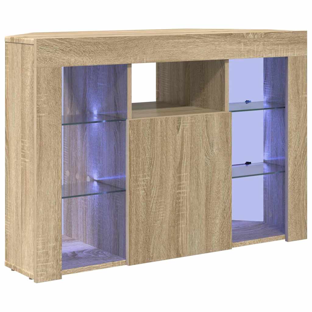 Hjørne LED TV Skab 100x40x68cm Sonoma eg Konstrueret træ