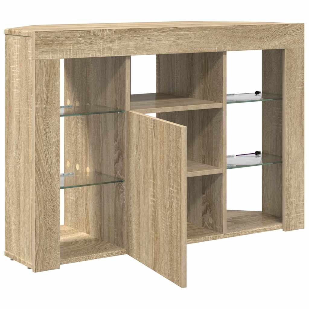 Hjørne LED TV Skab 100x40x68cm Sonoma eg Konstrueret træ