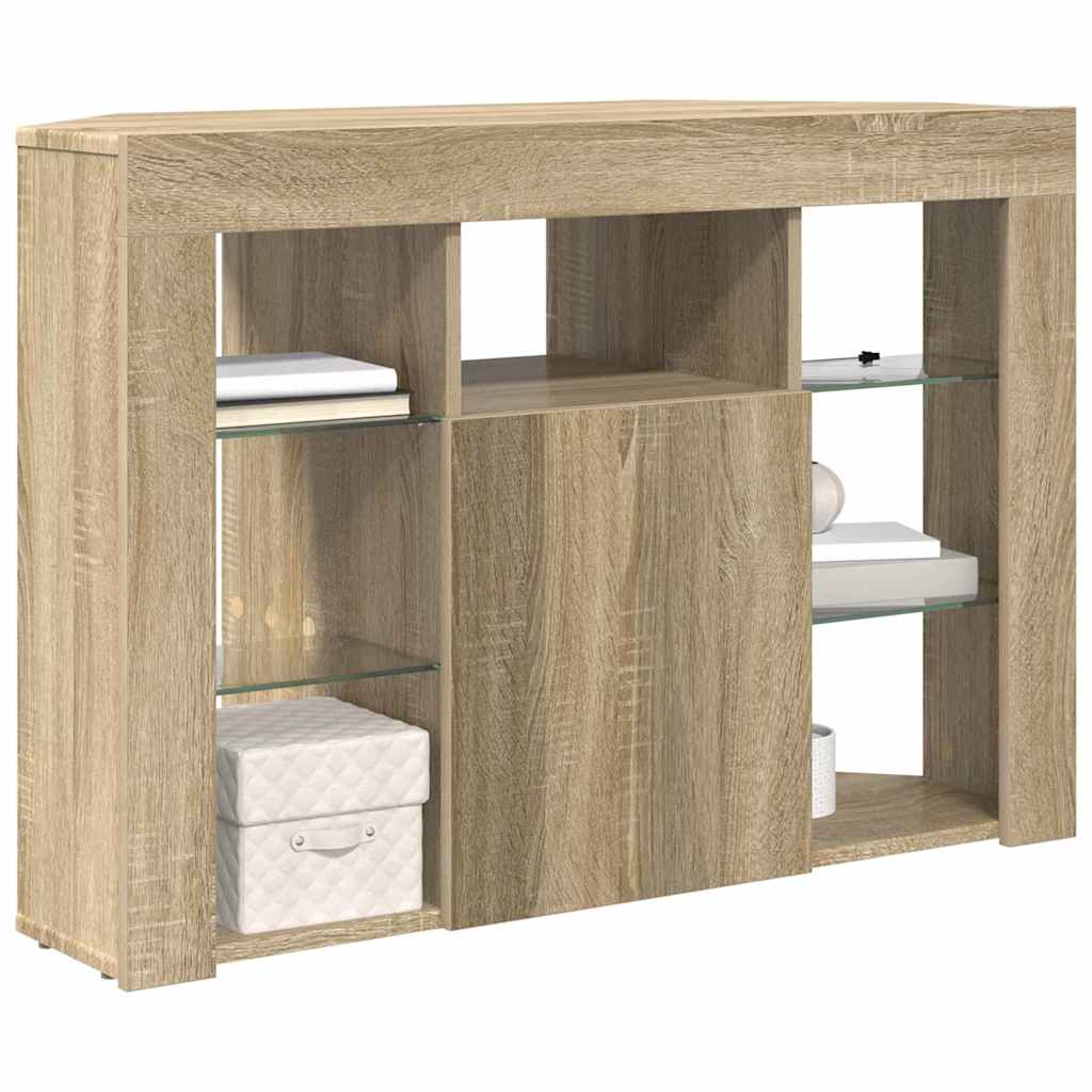 Hjørne LED TV Skab 100x40x68cm Sonoma eg Konstrueret træ