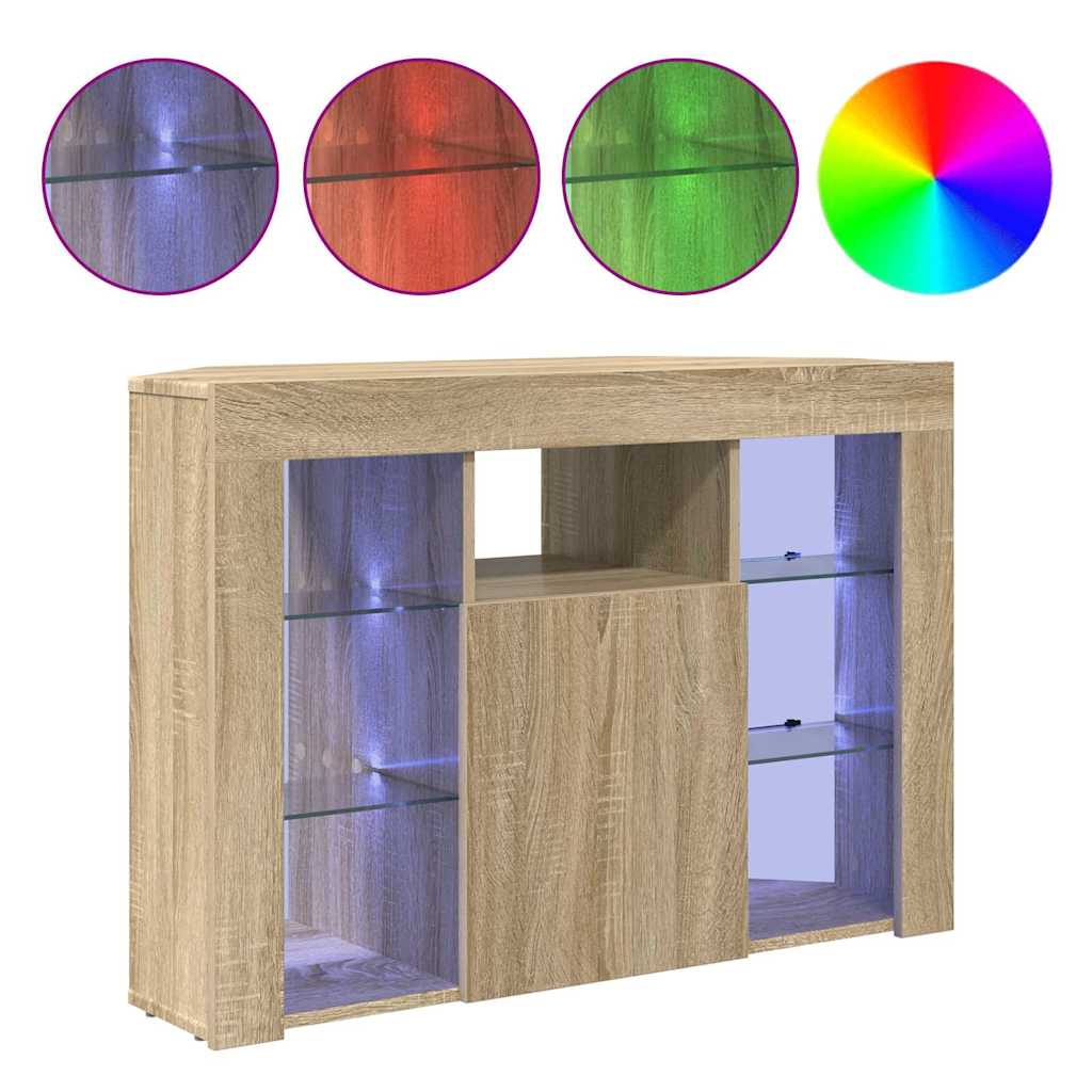 Hjørne LED TV Skab 100x40x68cm Sonoma eg Konstrueret træ