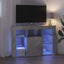 Hjørne LED TV Skab 100x40x68cm Beton Grå Konstrueret træ