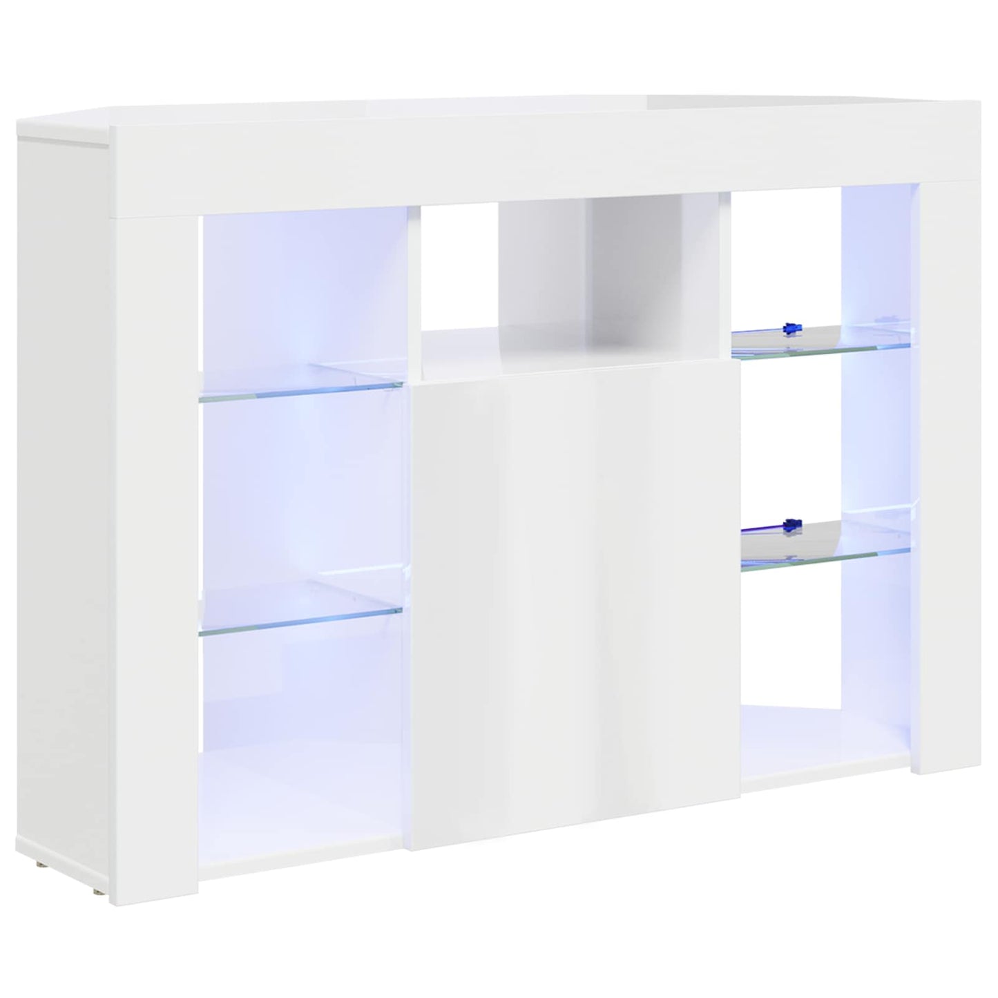 Hjørne LED TV Skab 100x40x68cm Højglans Hvid Konstrueret træ