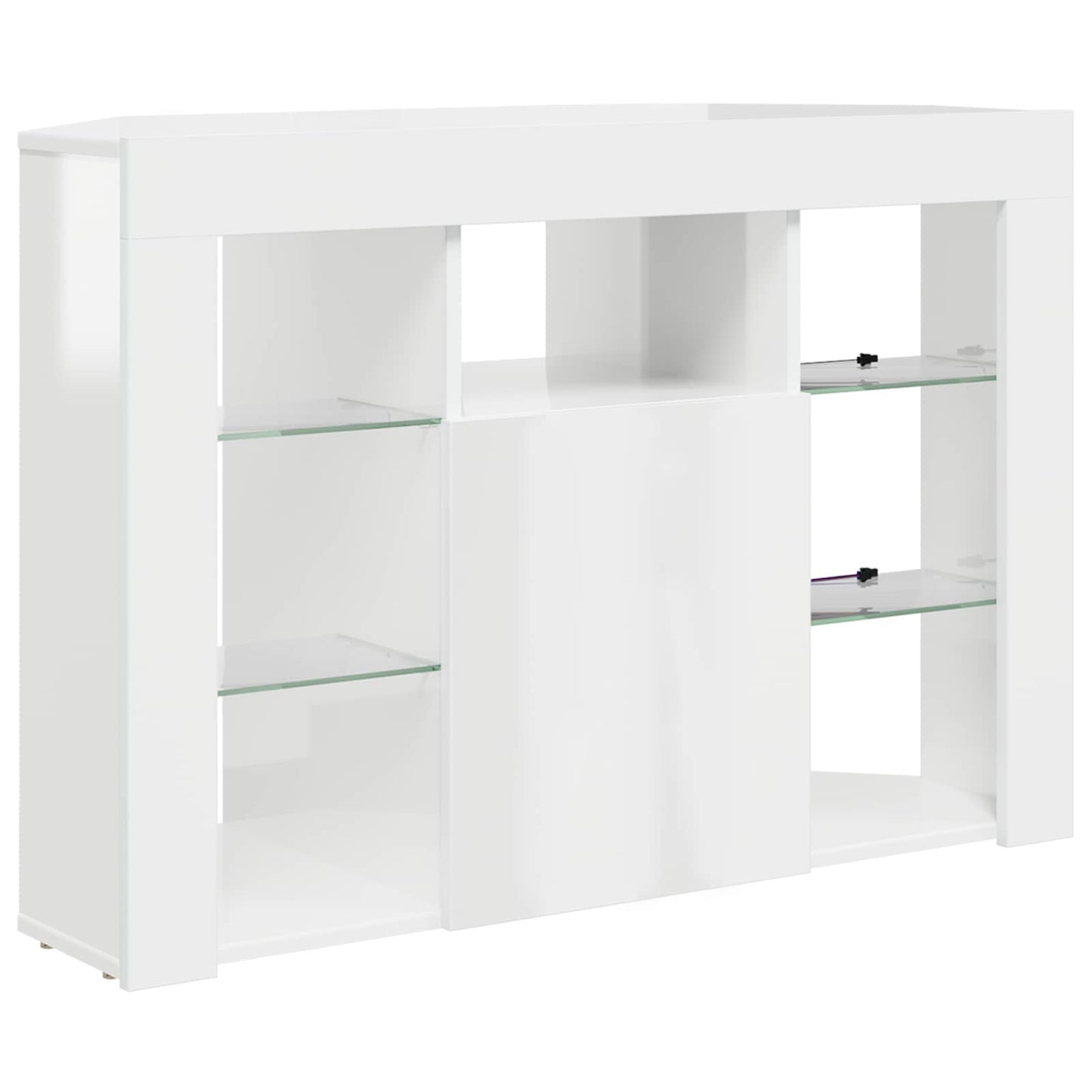 Hjørne LED TV Skab 100x40x68cm Højglans Hvid Konstrueret træ