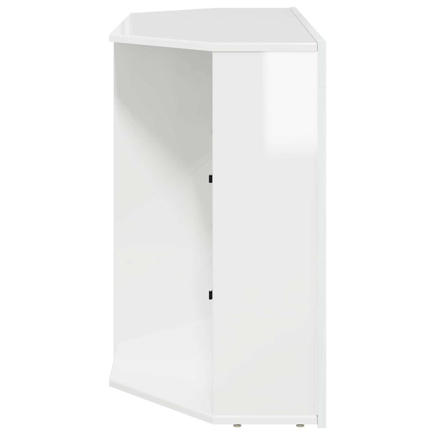 Hjørne LED TV Skab 100x40x68cm Højglans Hvid Konstrueret træ