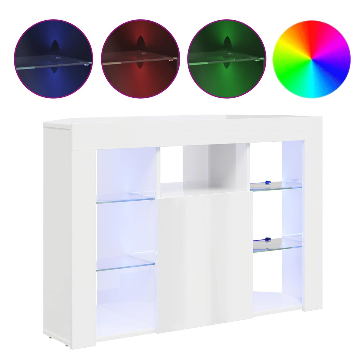 Hjørne LED TV Skab 100x40x68cm Højglans Hvid Konstrueret træ