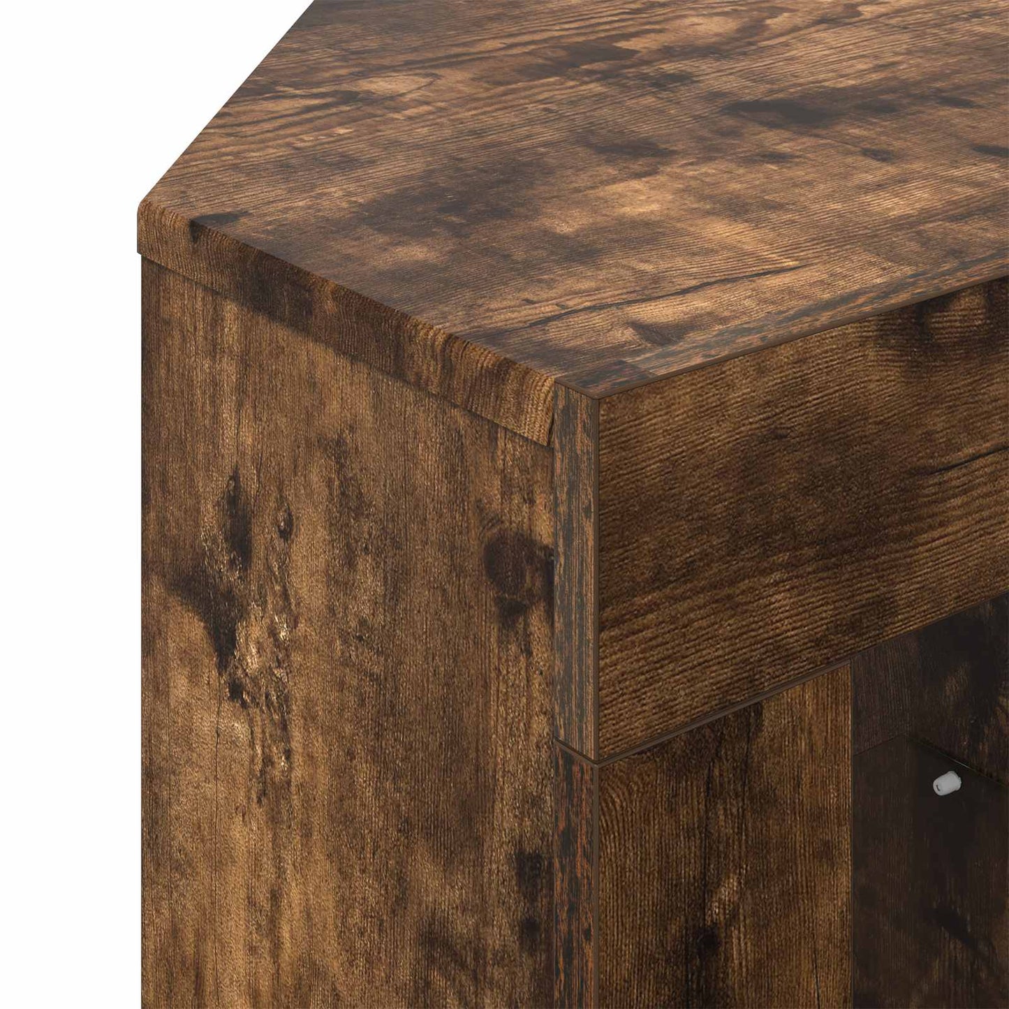 Hjørne LED TV Skab 100x40x68cm Røget eg Konstrueret træ