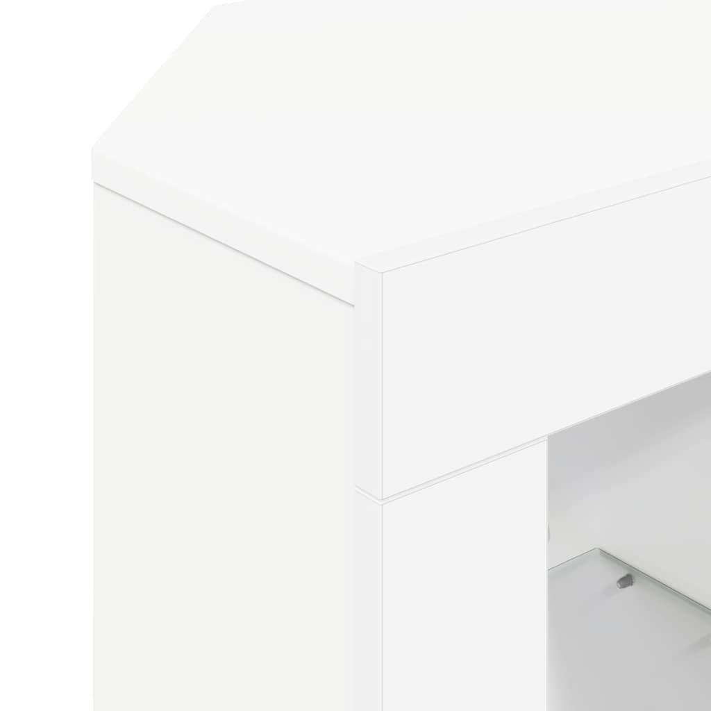 Hjørne LED TV Skab 100 x 40 x 50 cm Hvid Konstrueret træ