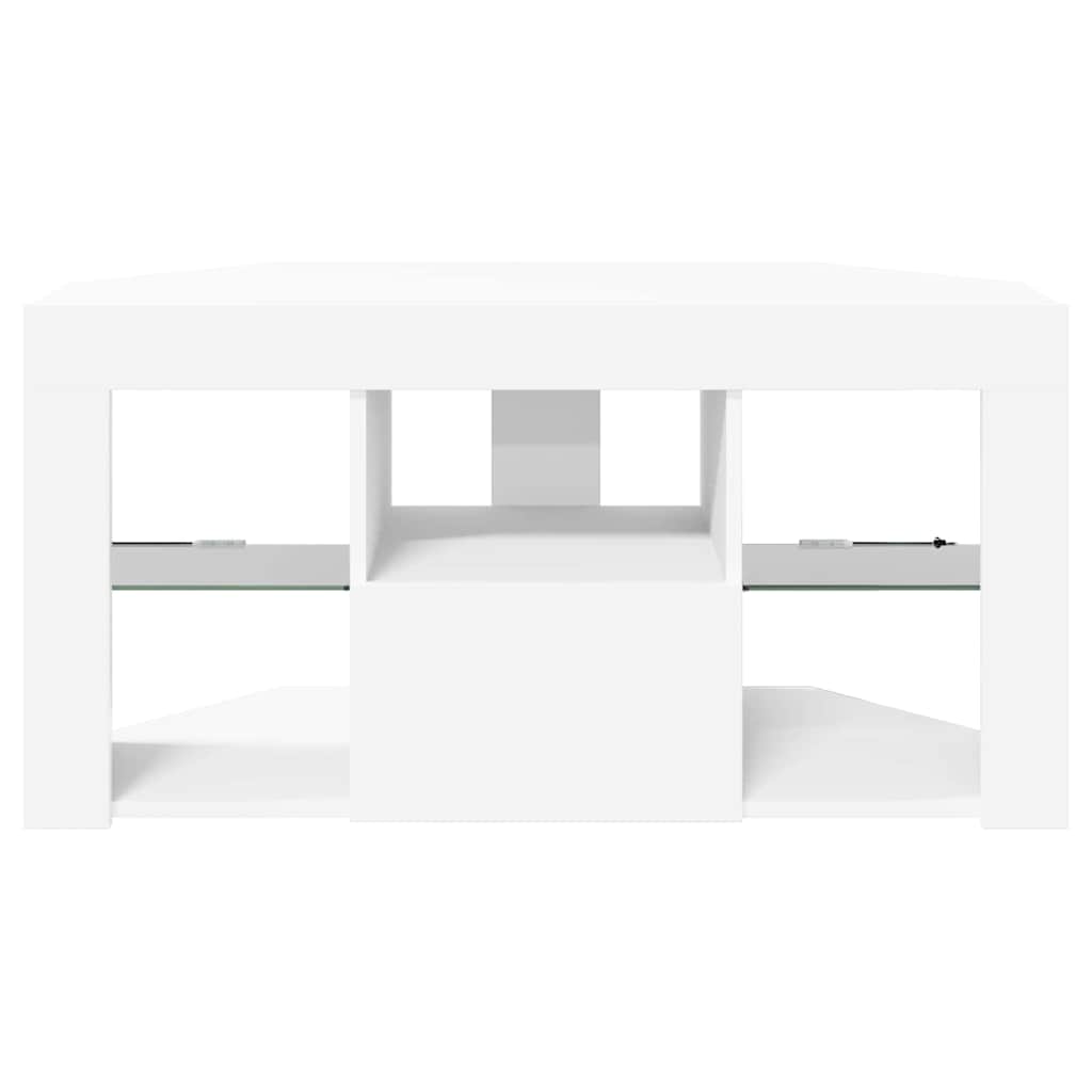 Hjørne LED TV Skab 100 x 40 x 50 cm Hvid Konstrueret træ