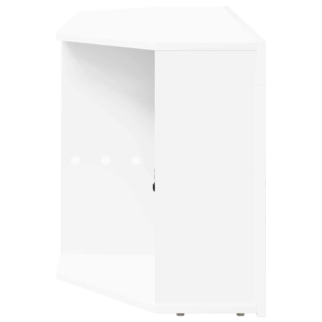 Hjørne LED TV Skab 100 x 40 x 50 cm Hvid Konstrueret træ