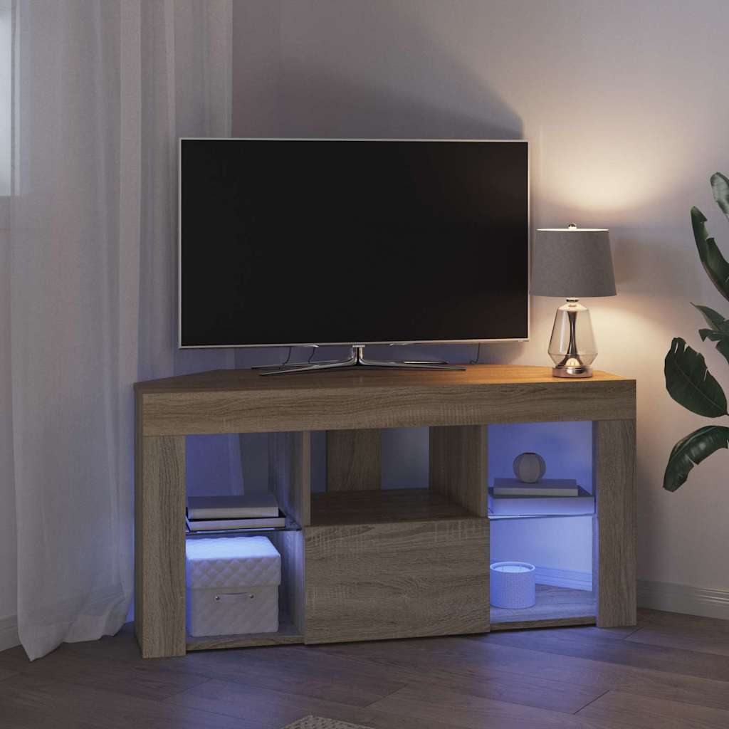 Hjørne LED TV Skab 100 x 40 x 50 cm Sonoma eg Konstrueret træ