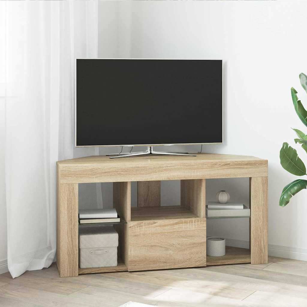 Hjørne LED TV Skab 100 x 40 x 50 cm Sonoma eg Konstrueret træ