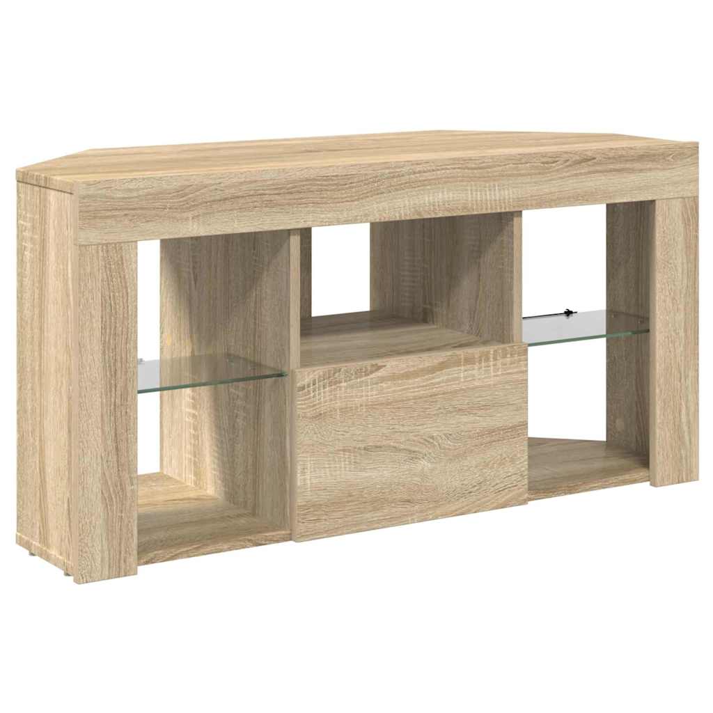 Hjørne LED TV Skab 100 x 40 x 50 cm Sonoma eg Konstrueret træ