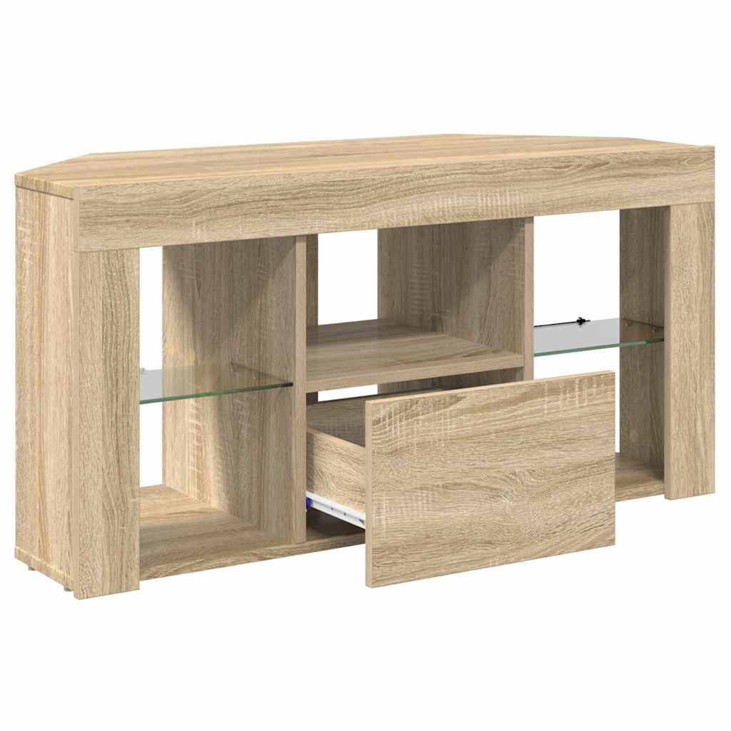 Hjørne LED TV Skab 100 x 40 x 50 cm Sonoma eg Konstrueret træ