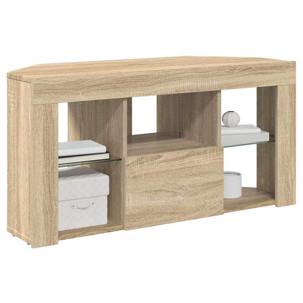 Hjørne LED TV Skab 100 x 40 x 50 cm Sonoma eg Konstrueret træ