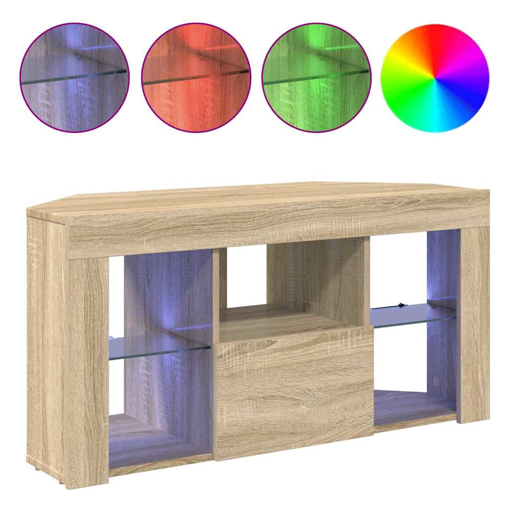 Hjørne LED TV Skab 100 x 40 x 50 cm Sonoma eg Konstrueret træ